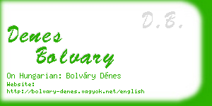 denes bolvary business card